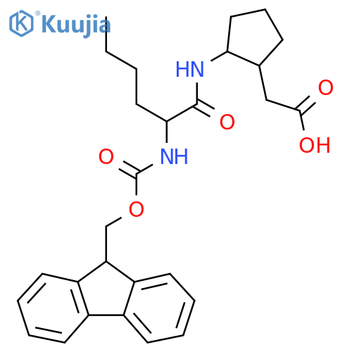2-{2-2-({(9H-fluoren-9-yl)methoxycarbonyl}amino)hexanamidocyclopentyl}acetic acid structure