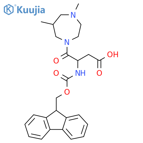 4-(4,6-dimethyl-1,4-diazepan-1-yl)-3-({(9H-fluoren-9-yl)methoxycarbonyl}amino)-4-oxobutanoic acid structure