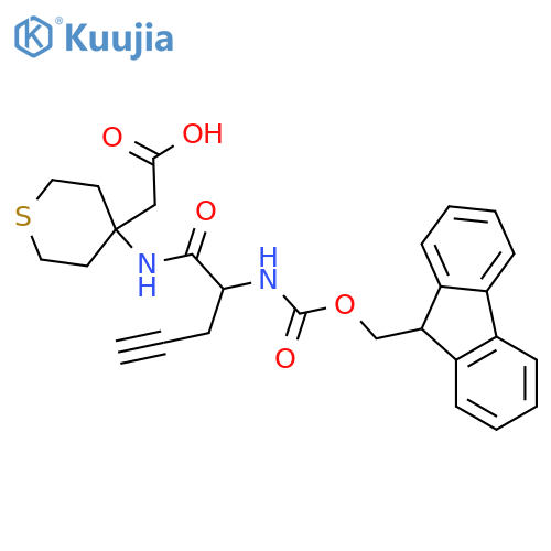 2-{4-2-({(9H-fluoren-9-yl)methoxycarbonyl}amino)pent-4-ynamidothian-4-yl}acetic acid structure