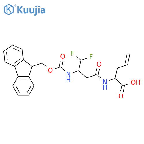 2-3-({(9H-fluoren-9-yl)methoxycarbonyl}amino)-4,4-difluorobutanamidopent-4-enoic acid structure