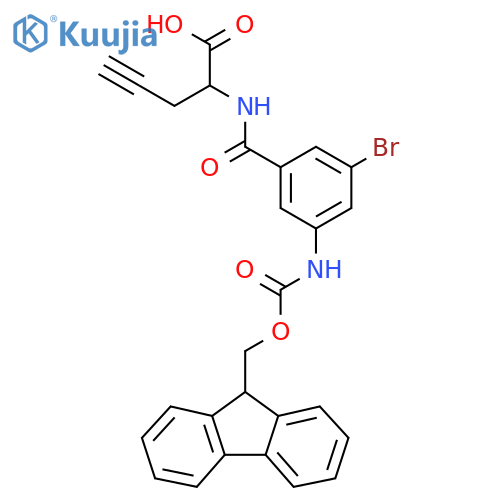 2-{3-bromo-5-({(9H-fluoren-9-yl)methoxycarbonyl}amino)phenylformamido}pent-4-ynoic acid structure