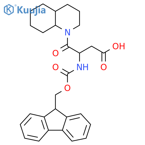 4-(decahydroquinolin-1-yl)-3-({(9H-fluoren-9-yl)methoxycarbonyl}amino)-4-oxobutanoic acid structure