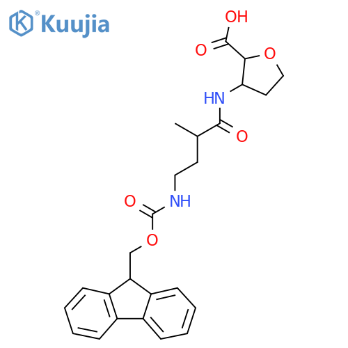 3-4-({(9H-fluoren-9-yl)methoxycarbonyl}amino)-2-methylbutanamidooxolane-2-carboxylic acid structure