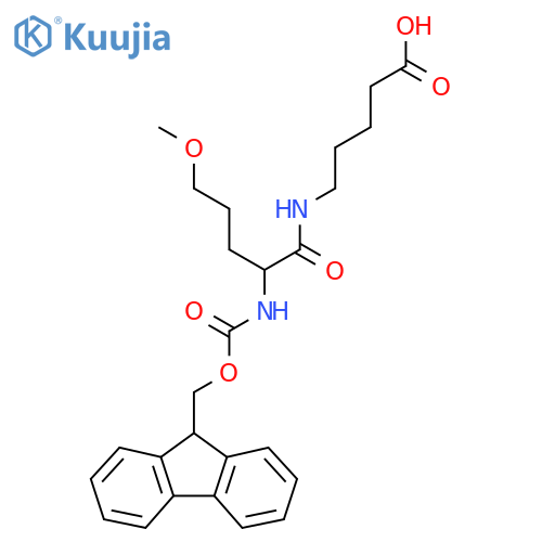 5-2-({(9H-fluoren-9-yl)methoxycarbonyl}amino)-5-methoxypentanamidopentanoic acid structure