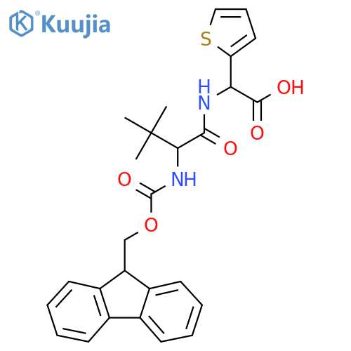 2-2-({(9H-fluoren-9-yl)methoxycarbonyl}amino)-3,3-dimethylbutanamido-2-(thiophen-2-yl)acetic acid structure