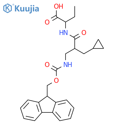 2-2-(cyclopropylmethyl)-3-({(9H-fluoren-9-yl)methoxycarbonyl}amino)propanamidobutanoic acid structure