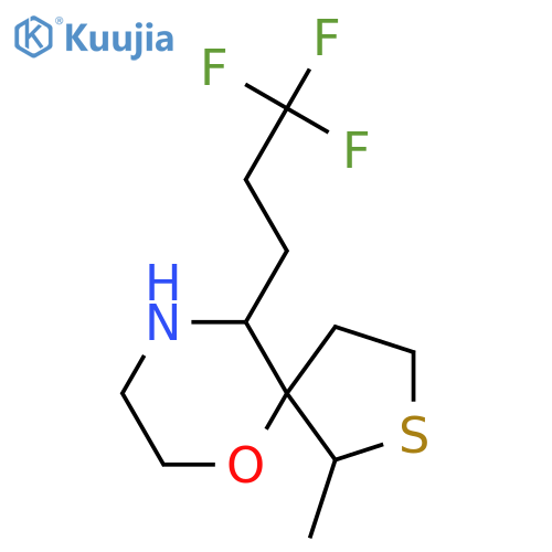 1-methyl-10-(3,3,3-trifluoropropyl)-6-oxa-2-thia-9-azaspiro4.5decane structure