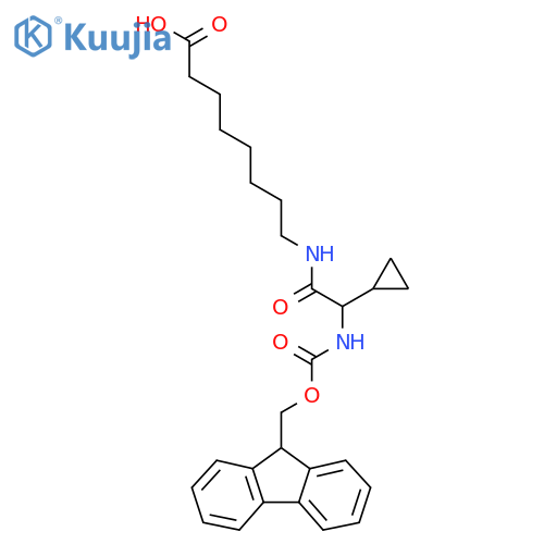 8-2-cyclopropyl-2-({(9H-fluoren-9-yl)methoxycarbonyl}amino)acetamidooctanoic acid structure