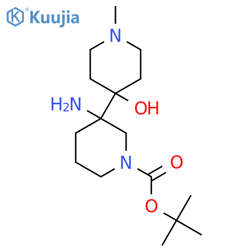 tert-butyl 3-amino-3-(4-hydroxy-1-methylpiperidin-4-yl)piperidine-1-carboxylate structure