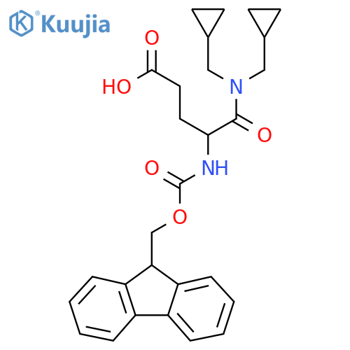 4-bis(cyclopropylmethyl)carbamoyl-4-({(9H-fluoren-9-yl)methoxycarbonyl}amino)butanoic acid structure
