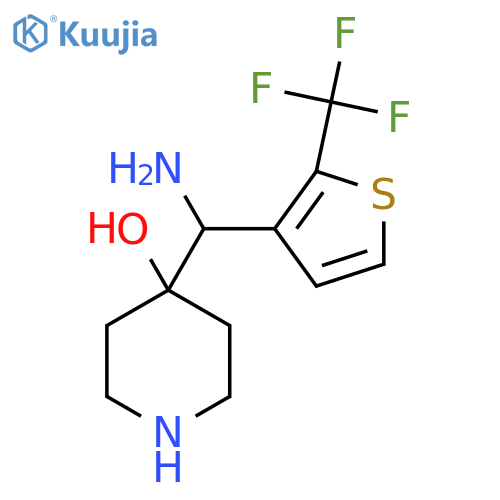 4-{amino2-(trifluoromethyl)thiophen-3-ylmethyl}piperidin-4-ol structure
