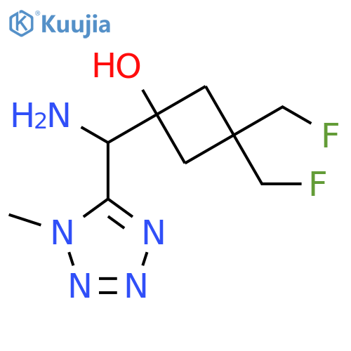 1-amino(1-methyl-1H-1,2,3,4-tetrazol-5-yl)methyl-3,3-bis(fluoromethyl)cyclobutan-1-ol structure