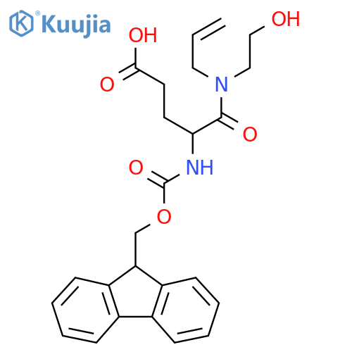 4-({(9H-fluoren-9-yl)methoxycarbonyl}amino)-4-(2-hydroxyethyl)(prop-2-en-1-yl)carbamoylbutanoic acid structure