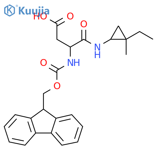3-(2-ethyl-2-methylcyclopropyl)carbamoyl-3-({(9H-fluoren-9-yl)methoxycarbonyl}amino)propanoic acid structure