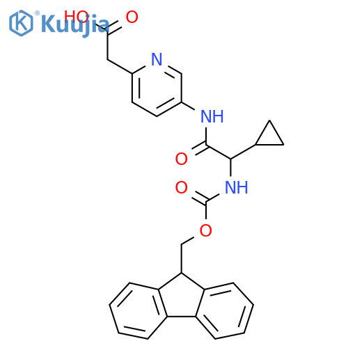 2-{5-2-cyclopropyl-2-({(9H-fluoren-9-yl)methoxycarbonyl}amino)acetamidopyridin-2-yl}acetic acid structure
