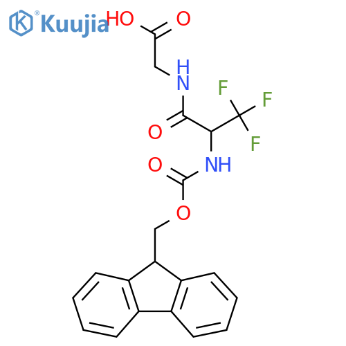 2-2-({(9H-fluoren-9-yl)methoxycarbonyl}amino)-3,3,3-trifluoropropanamidoacetic acid structure