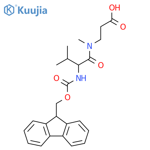 3-2-({(9H-fluoren-9-yl)methoxycarbonyl}amino)-N,3-dimethylbutanamidopropanoic acid structure