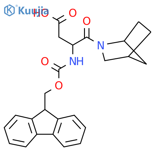 4-{2-azabicyclo2.2.1heptan-2-yl}-3-({(9H-fluoren-9-yl)methoxycarbonyl}amino)-4-oxobutanoic acid structure