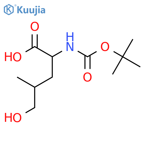 2-{(tert-butoxy)carbonylamino}-5-hydroxy-4-methylpentanoic acid structure