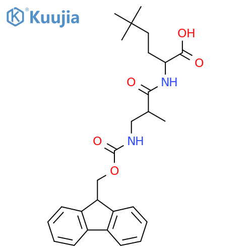 2-3-({(9H-fluoren-9-yl)methoxycarbonyl}amino)-2-methylpropanamido-5,5-dimethylhexanoic acid structure