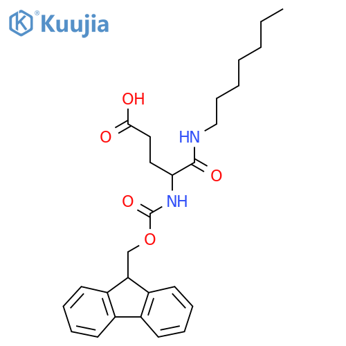 4-({(9H-fluoren-9-yl)methoxycarbonyl}amino)-4-(heptylcarbamoyl)butanoic acid structure
