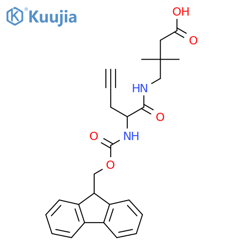 4-[2-({[(9H-fluoren-9-yl)methoxy]carbonyl}amino)pent-4-ynamido]-3,3-dimethylbutanoic acid structure