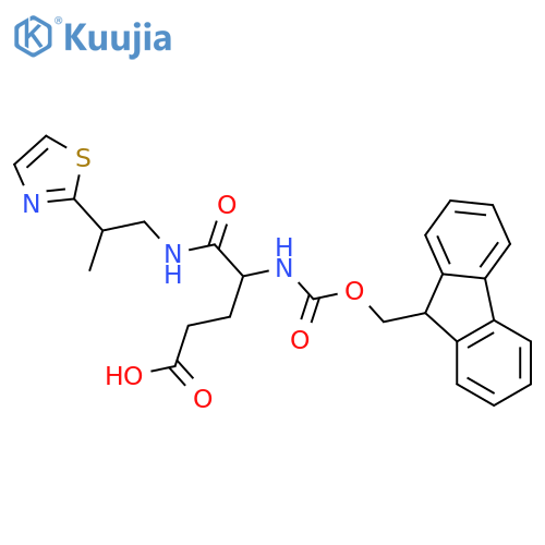 4-({(9H-fluoren-9-yl)methoxycarbonyl}amino)-4-{2-(1,3-thiazol-2-yl)propylcarbamoyl}butanoic acid structure