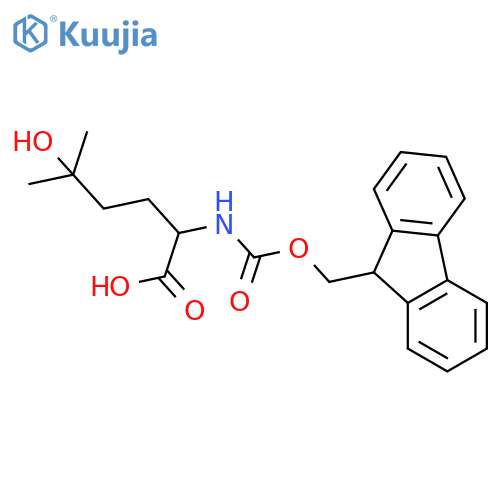 2-({(9H-fluoren-9-yl)methoxycarbonyl}amino)-5-hydroxy-5-methylhexanoic acid structure