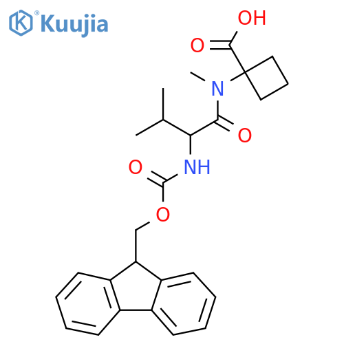 1-2-({(9H-fluoren-9-yl)methoxycarbonyl}amino)-N,3-dimethylbutanamidocyclobutane-1-carboxylic acid structure