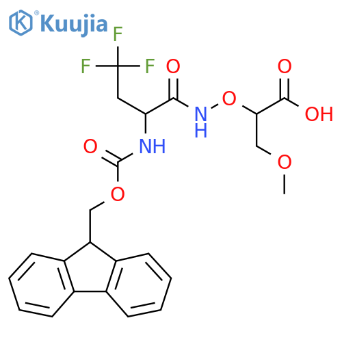 2-{2-({(9H-fluoren-9-yl)methoxycarbonyl}amino)-4,4,4-trifluorobutanamidooxy}-3-methoxypropanoic acid structure