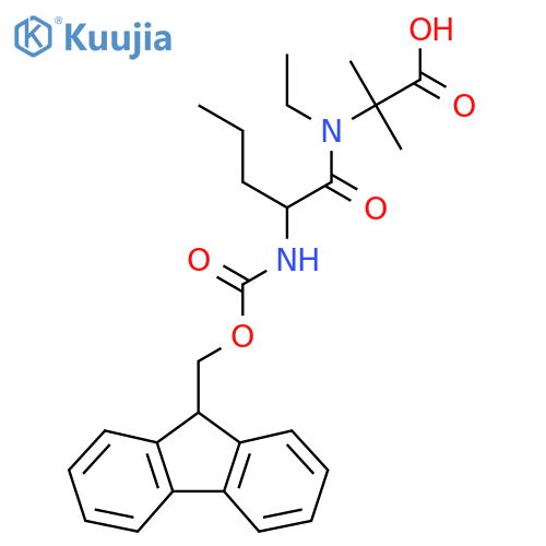 2-N-ethyl-2-({(9H-fluoren-9-yl)methoxycarbonyl}amino)pentanamido-2-methylpropanoic acid structure