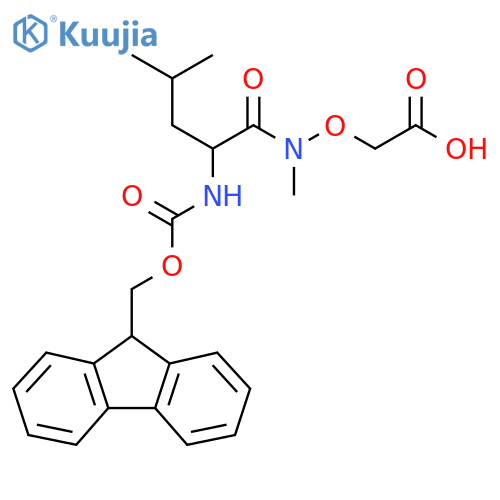 2-{2-({(9H-fluoren-9-yl)methoxycarbonyl}amino)-N,4-dimethylpentanamidooxy}acetic acid structure