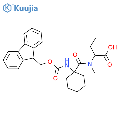 2-{1-1-({(9H-fluoren-9-yl)methoxycarbonyl}amino)cyclohexyl-N-methylformamido}butanoic acid structure