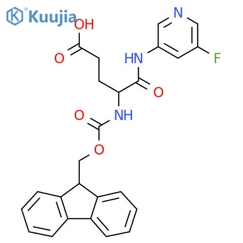 4-({(9H-fluoren-9-yl)methoxycarbonyl}amino)-4-(5-fluoropyridin-3-yl)carbamoylbutanoic acid structure
