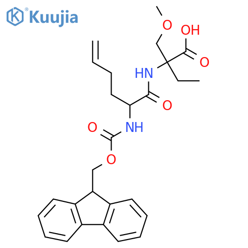 2-2-({(9H-fluoren-9-yl)methoxycarbonyl}amino)hex-5-enamido-2-(methoxymethyl)butanoic acid structure