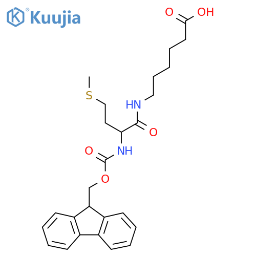 6-2-({(9H-fluoren-9-yl)methoxycarbonyl}amino)-4-(methylsulfanyl)butanamidohexanoic acid structure