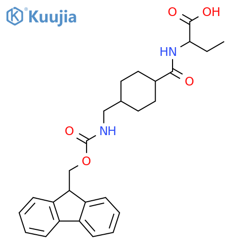 2-({4-[({[(9H-fluoren-9-yl)methoxy]carbonyl}amino)methyl]cyclohexyl}formamido)butanoic acid structure