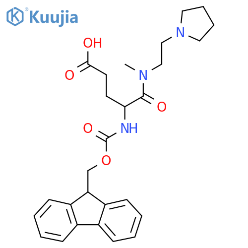 4-({(9H-fluoren-9-yl)methoxycarbonyl}amino)-4-{methyl2-(pyrrolidin-1-yl)ethylcarbamoyl}butanoic acid structure