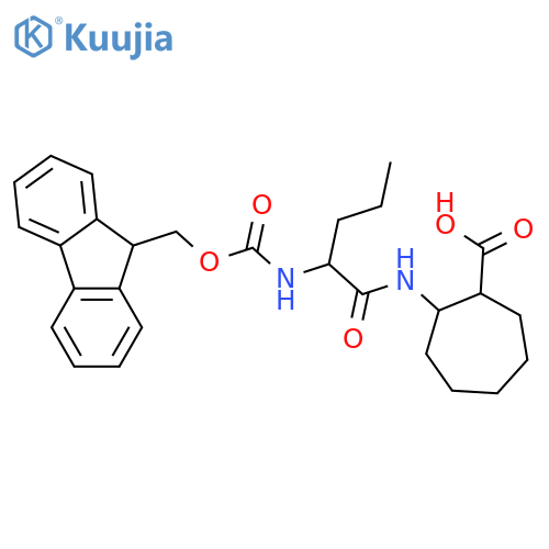 2-2-({(9H-fluoren-9-yl)methoxycarbonyl}amino)pentanamidocycloheptane-1-carboxylic acid structure
