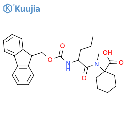 1-2-({(9H-fluoren-9-yl)methoxycarbonyl}amino)-N-methylpentanamidocyclohexane-1-carboxylic acid structure