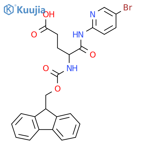 4-(5-bromopyridin-2-yl)carbamoyl-4-({(9H-fluoren-9-yl)methoxycarbonyl}amino)butanoic acid structure