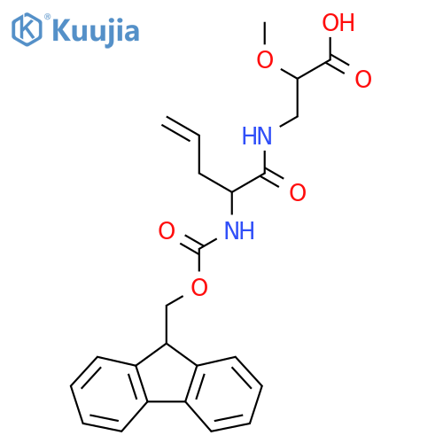 3-2-({(9H-fluoren-9-yl)methoxycarbonyl}amino)pent-4-enamido-2-methoxypropanoic acid structure