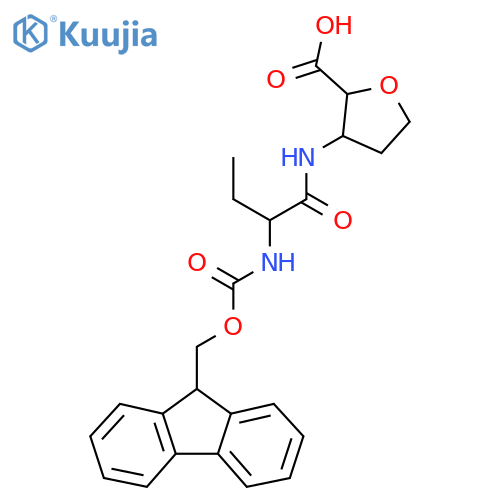 3-2-({(9H-fluoren-9-yl)methoxycarbonyl}amino)butanamidooxolane-2-carboxylic acid structure