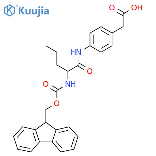 2-{4-2-({(9H-fluoren-9-yl)methoxycarbonyl}amino)pentanamidophenyl}acetic acid structure