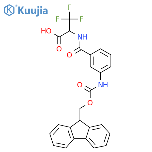 2-{3-({(9H-fluoren-9-yl)methoxycarbonyl}amino)phenylformamido}-3,3,3-trifluoropropanoic acid structure