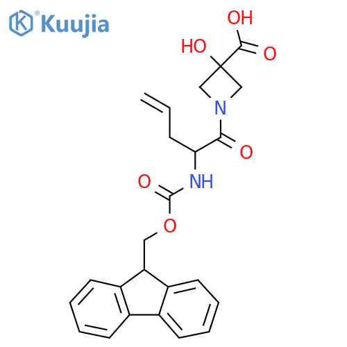 1-2-({(9H-fluoren-9-yl)methoxycarbonyl}amino)pent-4-enoyl-3-hydroxyazetidine-3-carboxylic acid structure