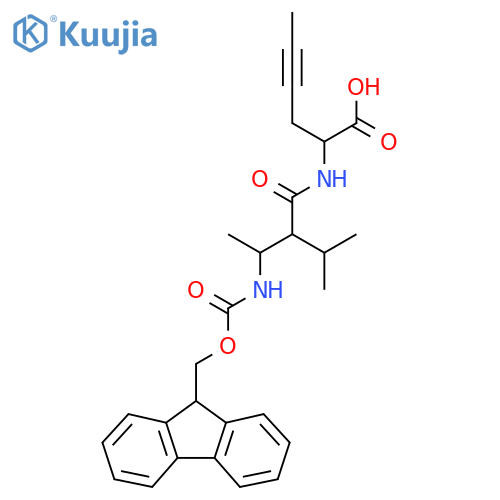 2-3-({(9H-fluoren-9-yl)methoxycarbonyl}amino)-2-(propan-2-yl)butanamidohex-4-ynoic acid structure