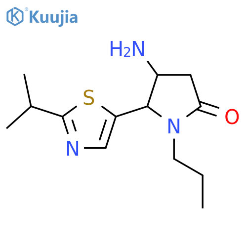 4-amino-5-2-(propan-2-yl)-1,3-thiazol-5-yl-1-propylpyrrolidin-2-one structure