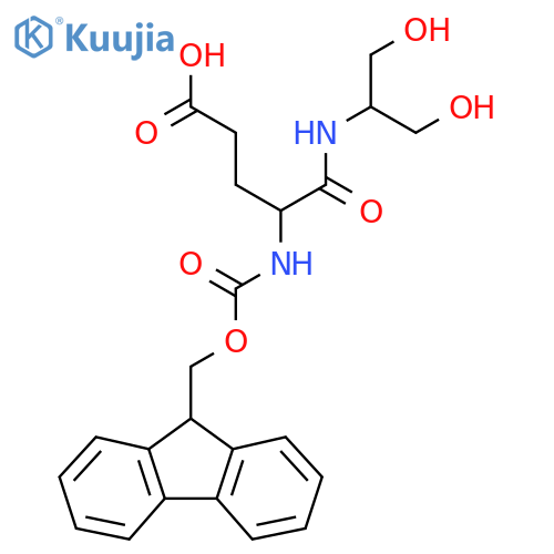 4-(1,3-dihydroxypropan-2-yl)carbamoyl-4-({(9H-fluoren-9-yl)methoxycarbonyl}amino)butanoic acid structure