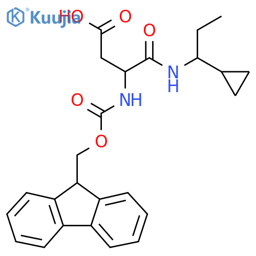 3-(1-cyclopropylpropyl)carbamoyl-3-({(9H-fluoren-9-yl)methoxycarbonyl}amino)propanoic acid structure